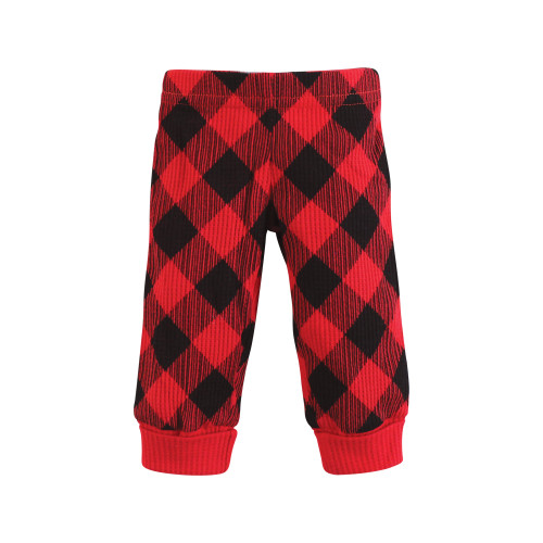 Hudson Baby Thermal Preemie Layette Set 4pc, Girl Buffalo Plaid Short Sleeve 1