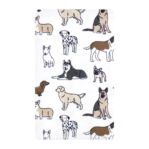 Hudson Baby Cotton Flannel Burp Cloths, Handsome Dogs 10 Pack