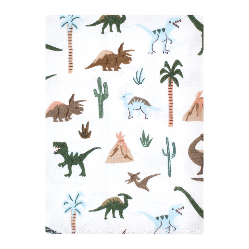 Hudson Baby Cotton Flannel Burp Cloths Bundle, Retro Dinosaur