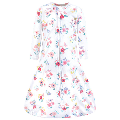 Hudson Baby Long Sleeve Cotton Jersey Sleeping Bag, Butterfly Floral