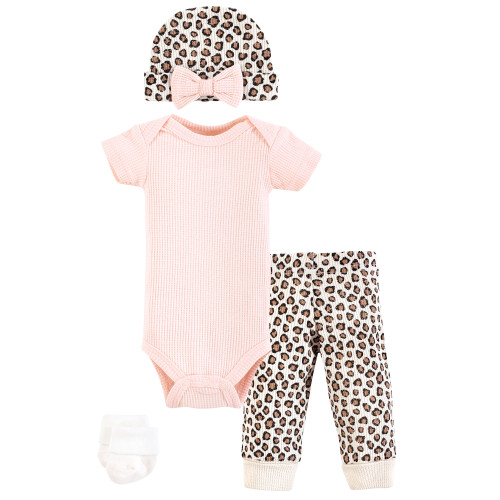 Hudson Baby Thermal Preemie Layette Set 4pc, Leopard