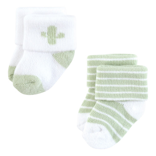 Hudson Baby Cotton Rich Newborn and Terry Socks, Little Lizard