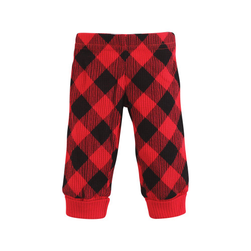 Hudson Baby Thermal Preemie Layette Set 4pc, Girl Buffalo Plaid Long Sleeve