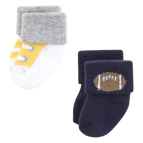 Hudson Baby Cotton Rich Newborn and Terry Socks, Sports Rookie