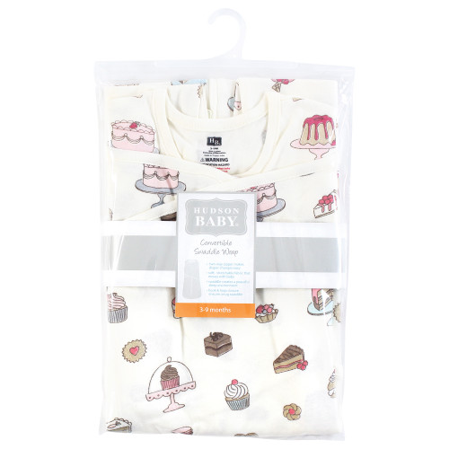 Hudson Baby Convertible Swaddle Sleep Sack, Sweet Bakery