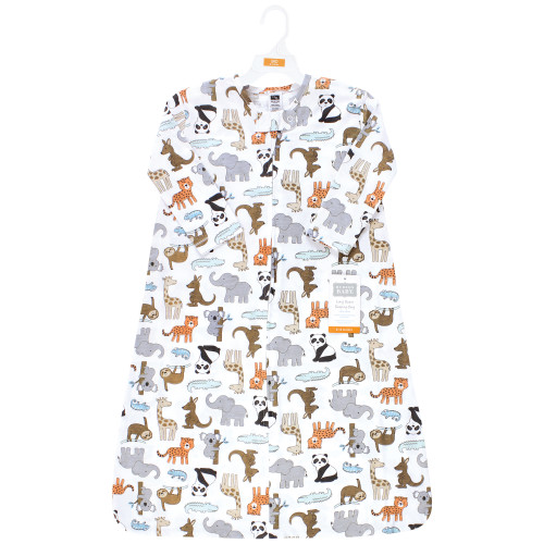 Hudson Baby Long Sleeve Cotton Jersey Sleeping Bag, Zoo Animals