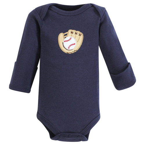 Luvable Friends Preemie Long Sleeve Bodysuits 3pk - Baseball, Baseball