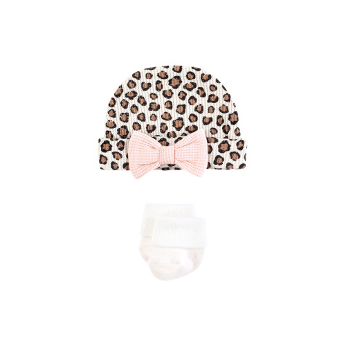 Hudson Baby Thermal Preemie Layette Set 4pc, Leopard Long Sleeve