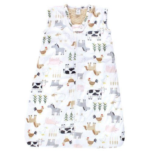 Hudson Baby Plush Faux Fur Sleeping Bag, Wearable Blanket, Cute Farm