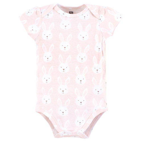 Hudson Baby Cotton Bodysuits, Easter Bunny Pink