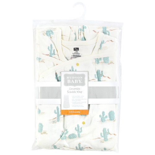 Hudson Baby Convertible Swaddle Sleep Sack, Desert Cactus