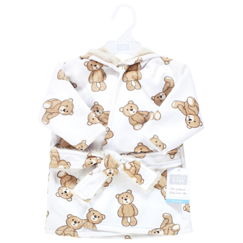 Hudson Baby Mink with Faux Fur Lining Pool and Beach Robe Cover-ups, Teddy Bears