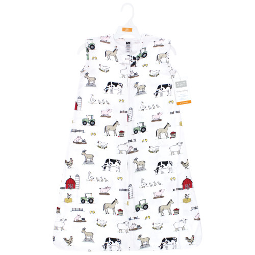 Hudson Baby Cotton Sleeveless Wearable Sleeping Bag, Sack, Blanket, Farm