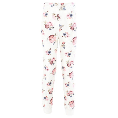 Hudson Baby Thermal Long Underwear 2pc Set, Dusty Rose Floral
