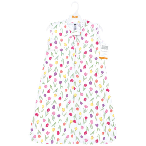 Hudson Baby Cotton Sleeveless Wearable Sleeping Bag, Sack, Blanket, Spring Tulips