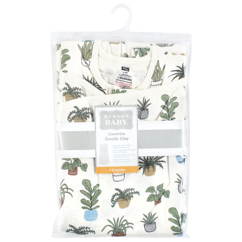 Hudson Baby Convertible Swaddle Sleep Sack, Plants