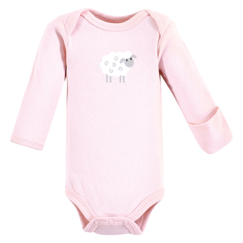 Luvable Friends Preemie Long Sleeve Bodysuits 3pk - Pink Sheep, Pink Sheep