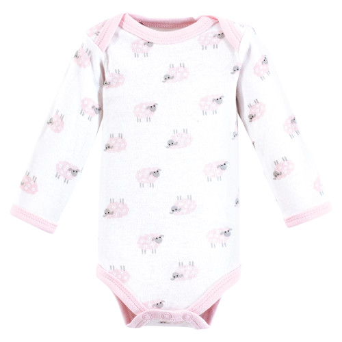 Luvable Friends Preemie Long Sleeve Bodysuits 3pk - Pink Sheep, Pink Sheep