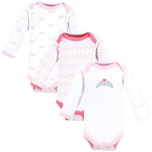 Luvable Friends Preemie Long Sleeve Bodysuits 3pk - Tiara, Tiara