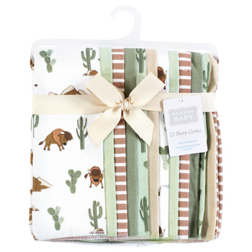 Hudson Baby Cotton Flannel Burp Cloths Bundle, Wilderness