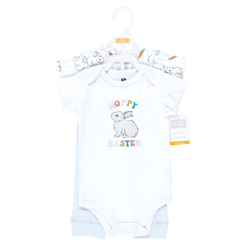 Hudson Baby Cotton Bodysuit and Pant Set, Hoppy Easter