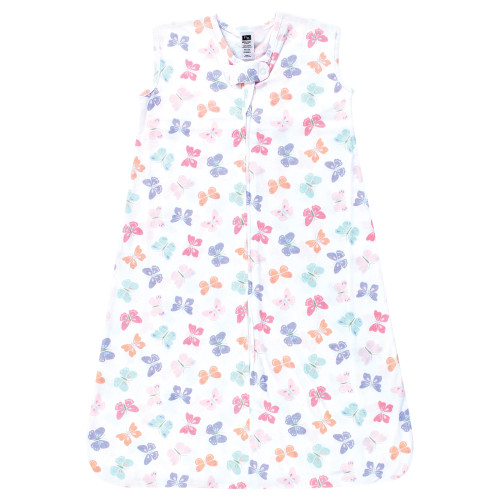 Hudson Baby Cotton Sleeveless Wearable Sleeping Bag, Sack, Blanket, Pastel Butterfly
