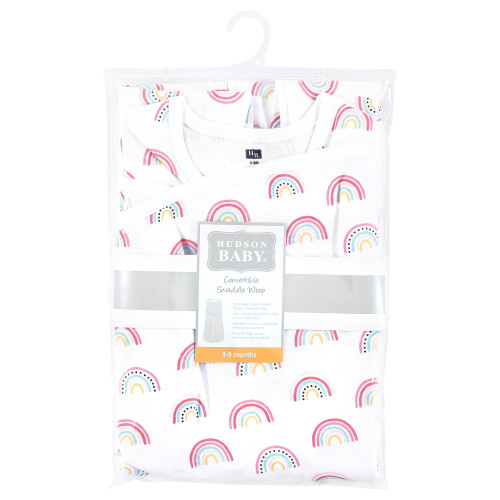 Hudson Baby Convertible Swaddle Sleep Sack, Modern Rainbow