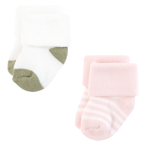 Hudson Baby Cotton Rich Newborn and Terry Socks, Girl Confetti Colors