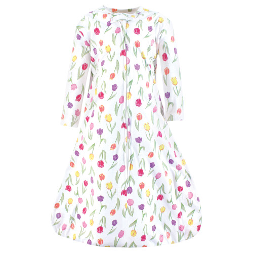 Hudson Baby Long Sleeve Cotton Jersey Sleeping Bag, Spring Tulips