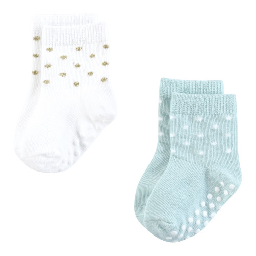 Hudson Baby Cotton Rich Newborn and Terry Socks, Soft Dots