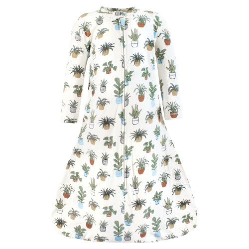 Hudson Baby Long Sleeve Cotton Jersey Sleeping Bag, Plants