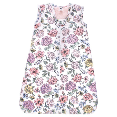 Hudson Baby Plush Faux Fur Sleeping Bag, Wearable Blanket, Vintage Blossom