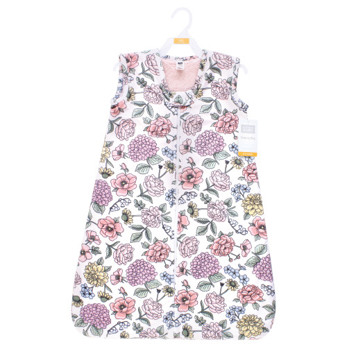 Hudson Baby Plush Faux Fur Sleeping Bag, Wearable Blanket, Vintage Blossom