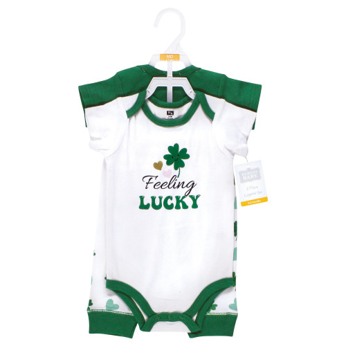 Hudson Baby Cotton Bodysuit and Pant Set, Feeling Lucky