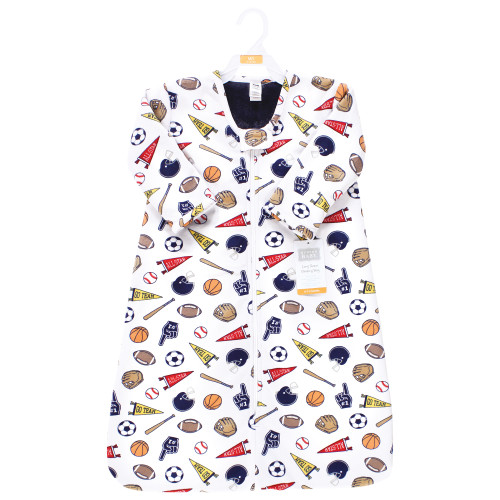 Hudson Baby Long Sleeve Plush Faux Fur Sleeping Bag, Wearable Blanket, Sports Fan