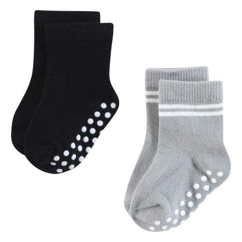 Hudson Baby Cotton Rich Newborn and Terry Socks, Athletic Stripe Neutral