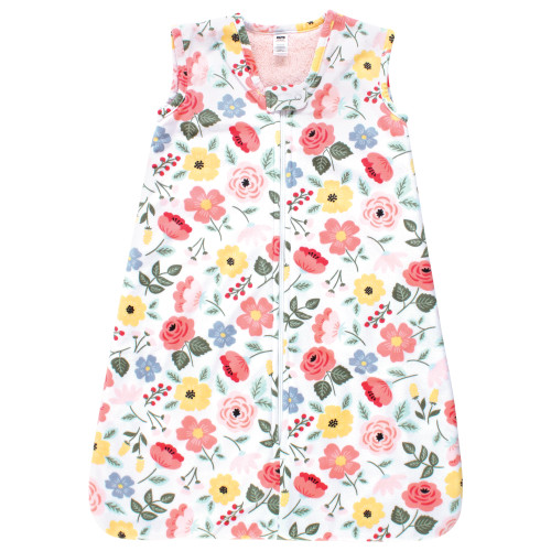 Hudson Baby Plush Faux Fur Sleeping Bag, Wearable Blanket, Modern Botanical