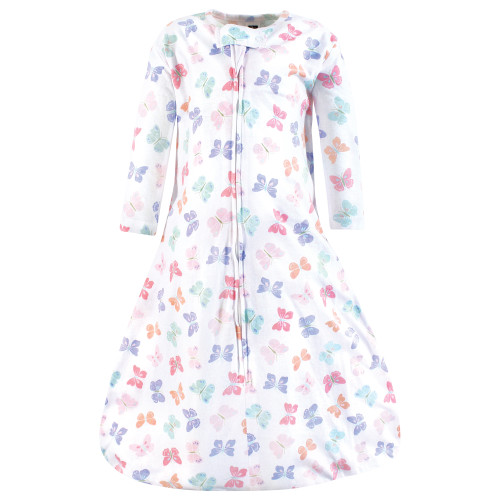 Hudson Baby Long Sleeve Cotton Jersey Sleeping Bag, Pastel Butterfly