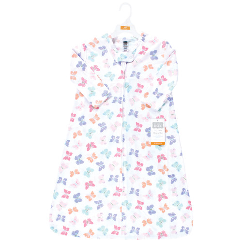 Hudson Baby Long Sleeve Cotton Jersey Sleeping Bag, Pastel Butterfly