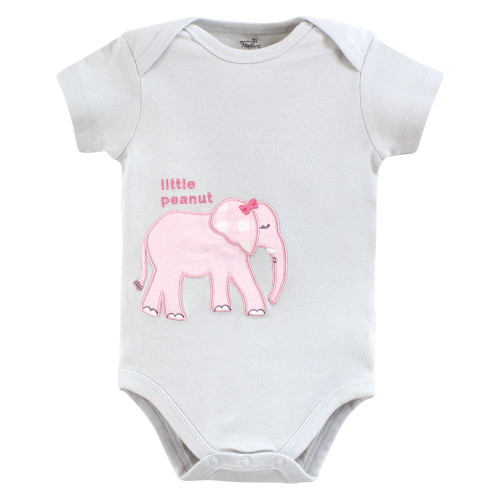 Touched By Nature Organic Cotton Bodysuits, Pink Peanut