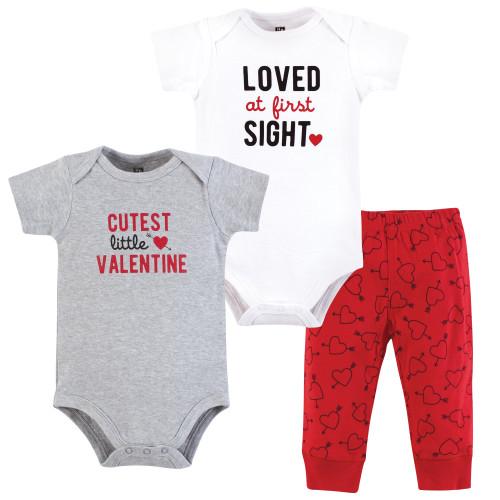 Hudson Baby Cotton Bodysuit and Pant Set, Cutest Valentine