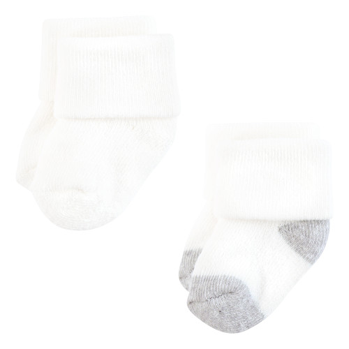 Hudson Baby Cotton Rich Newborn and Terry Socks, Neutral Heel Toe