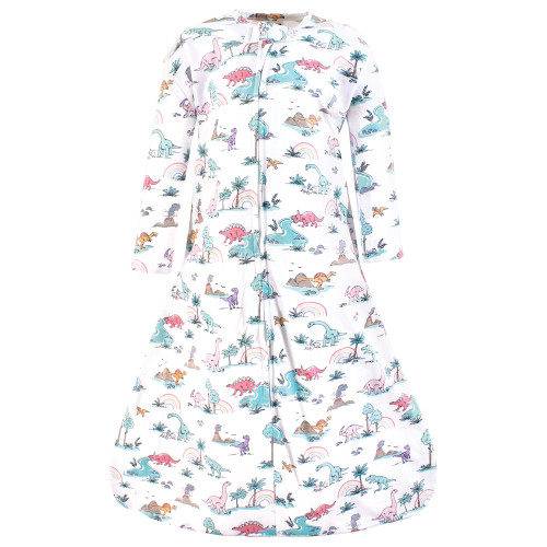 Hudson Baby Long Sleeve Cotton Jersey Sleeping Bag, Pink Dinosaur Adventures