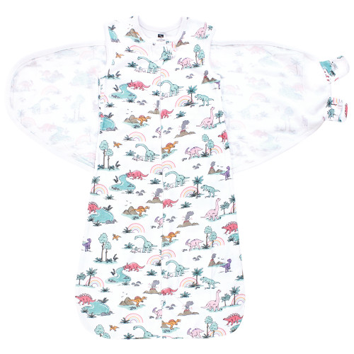 Hudson Baby Convertible Swaddle Sleep Sack, Pink Dinosaur Adventures