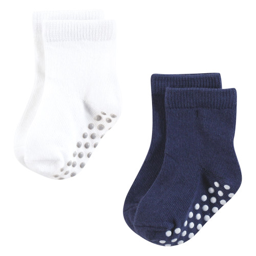 Hudson Baby Cotton Rich Newborn and Terry Socks, Blue Gray Basic