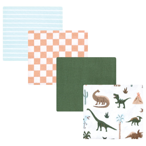 Hudson Baby Cotton Flannel Receiving Blankets, Retro Dinosaur