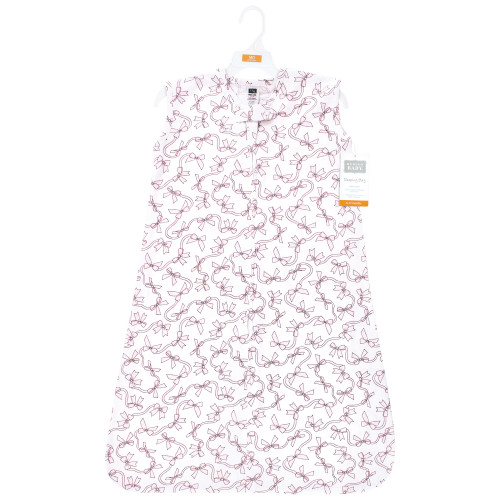 Hudson Baby Cotton Sleeveless Wearable Sleeping Bag, Sack, Blanket, Pink Bows