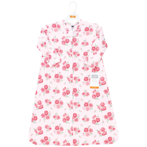 Hudson Baby Long Sleeve Cotton Jersey Sleeping Bag, Blush Rose