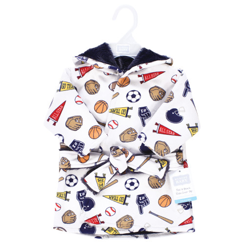 Hudson Baby Mink with Faux Fur Lining Pool and Beach Robe Cover-ups, Sports Fan