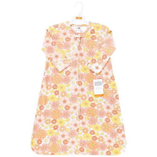 Hudson Baby Long Sleeve Cotton Jersey Sleeping Bag, Peace Love & Flowers